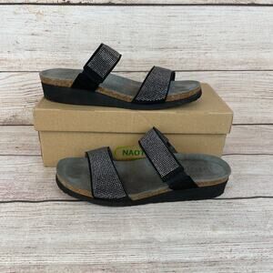 Naot Bianca Womens Sz 41 (US 10) Wedge Sandals Black Gray